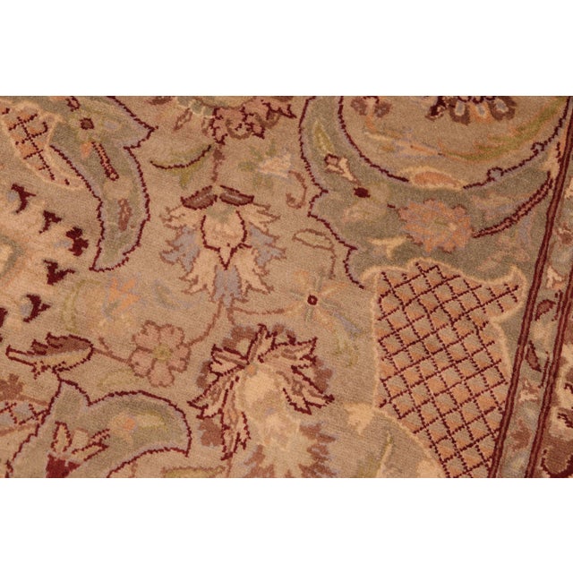 Beautiful 1990's Pak-Persian Taupe/Green Wool Rug - 6'1'' X 9'3'' For Sale In New York - Image 6 of 9