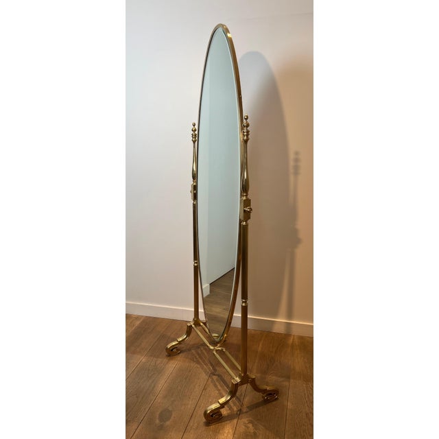 Large Empire style Psyche mirror in bronze and brass For Sale - Image 12 of 12