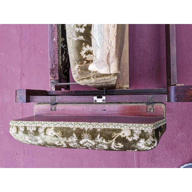 Italian Art Nouveau Sofa Bed in Damask Fabric For Sale - Image 6 of 18