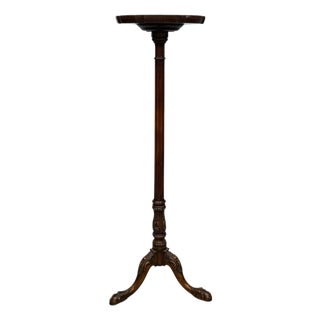 Vintage Pie Crust Edge Top Pedestal Plant Stand For Sale