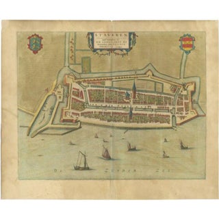 Antique Map of Stavoren by Blaeu, 1649 For Sale