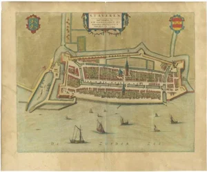 Antique Map of Stavoren by Blaeu, 1649