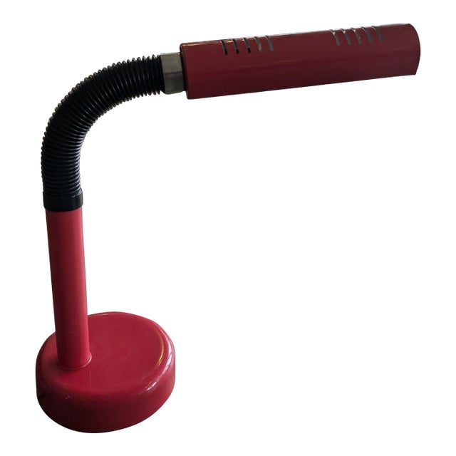 Mid Century Red Lightolier Gooseneck Desk Lamp For Sale