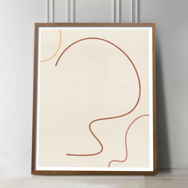 Not Yet Made - Made To Order Minimalist Abstract Line Warm Earth Tones Drawing 16" X 20" For Sale - Image 5 of 6