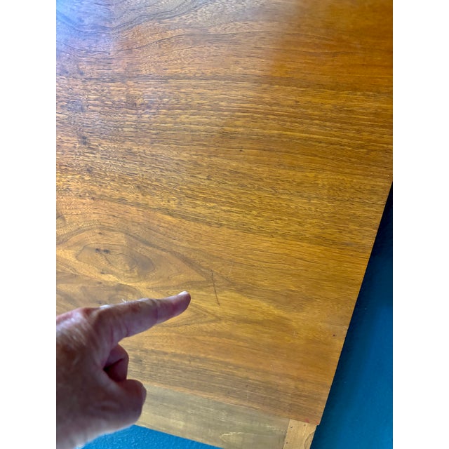 Vintage King Size Mid-Century Walnut Headboard For Sale - Image 10 of 10