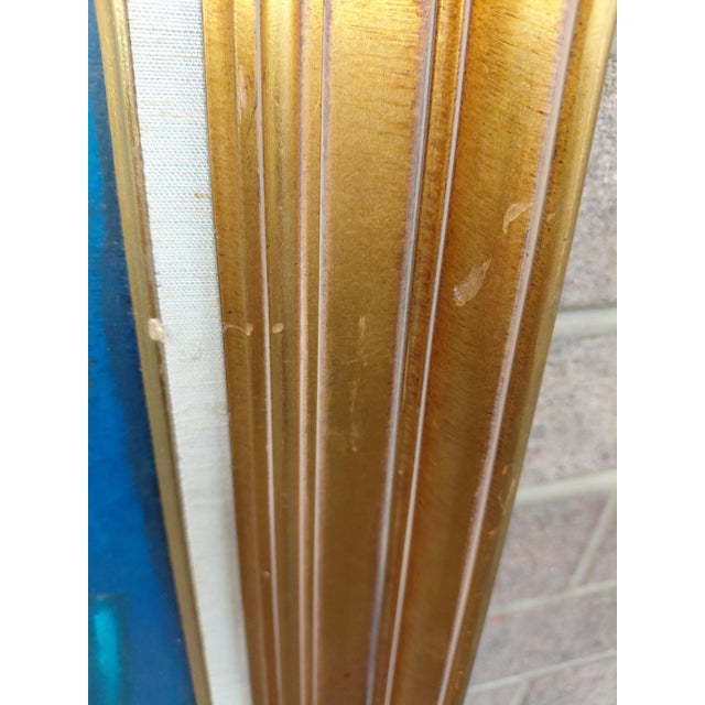 Blue Framed Osvaldo Gutierrez "Untitled Face" Mixed Media on Canvas For Sale - Image 8 of 10