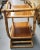 Wood 1950s Restored Rattan and Mahogany Bar Cart With Wheels For Sale - Image 7 of 7