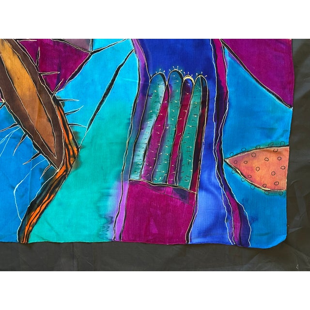 Surrealist Painting on Textile Silk Fabric Panel For Sale - Image 4 of 11