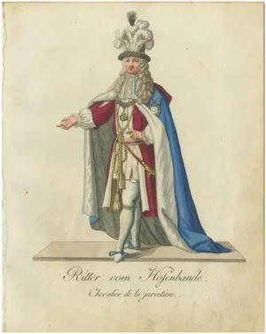 Schwan, Knight of the Garte, 18th Century, Hand-Colored Engraving
