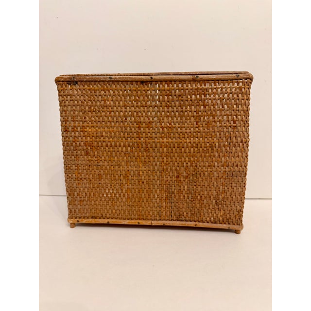 Vintage Bamboo and Rattan Letter Holder Desk Organizer For Sale In New York - Image 6 of 8