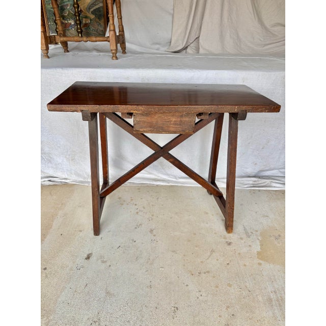 Late 19th Century Italian Walnut Fratino Style Console Table For Sale - Image 12 of 12