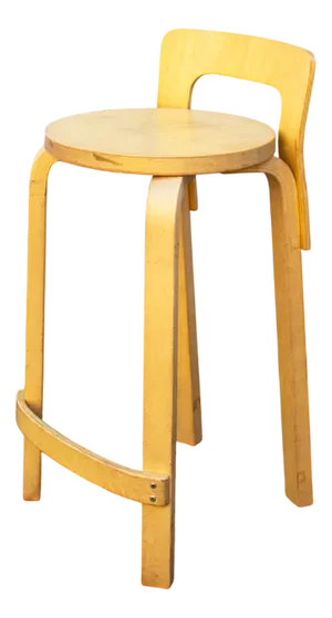 K65 Curved Birch and Plywood Stools by Alvar Aalto for Artek, 1970s