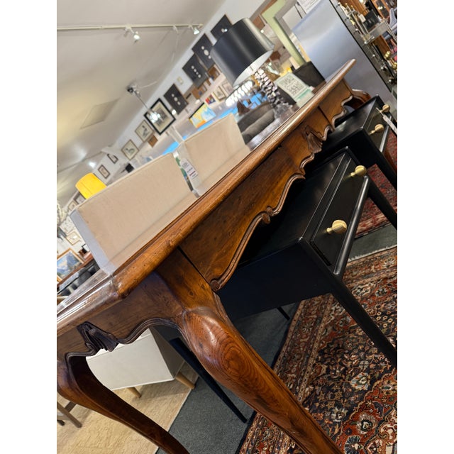French Country Desk With Carved Cabriole Legs For Sale - Image 13 of 16