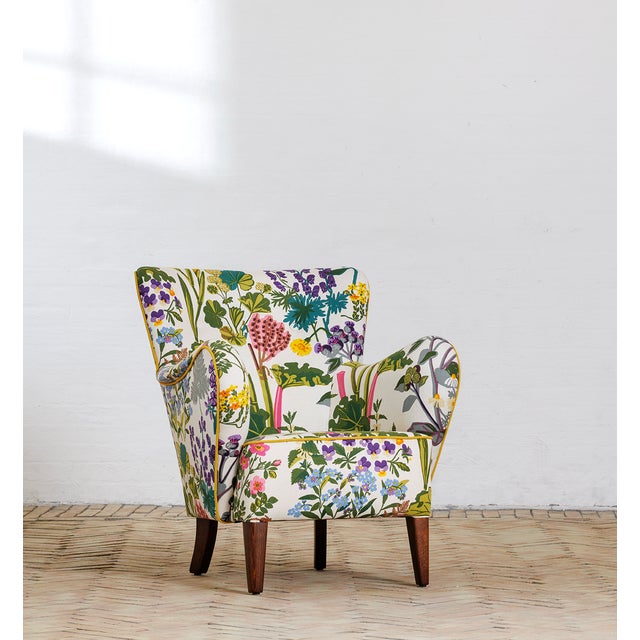 1940s Armchair Redressed in Print from Gocken Jobs, 1940s For Sale - Image 5 of 5