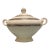 Vintage Fine China Lidded Sugar Bowl With Metallic Silver Bands For Sale