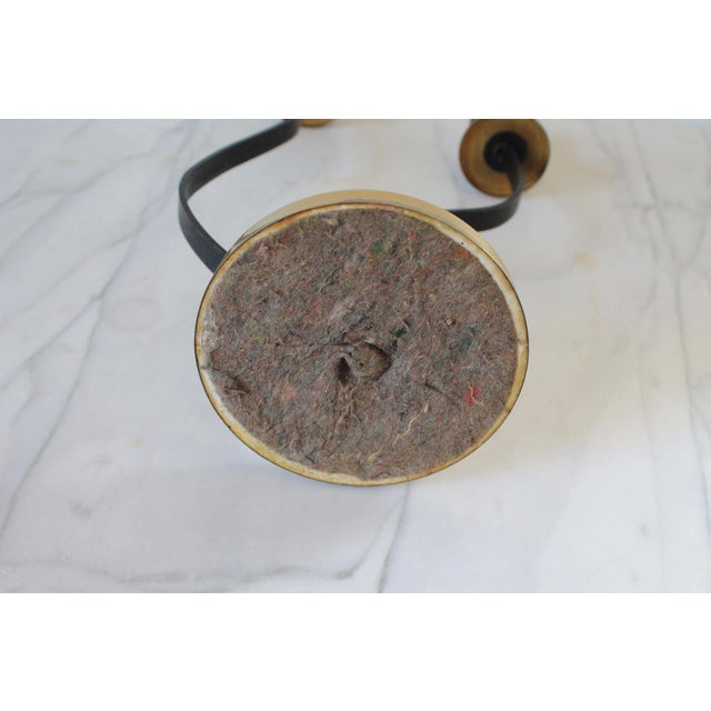 Mid-Century Black Metal and Brass Scrolled Double-Candle Holder For Sale - Image 11 of 11