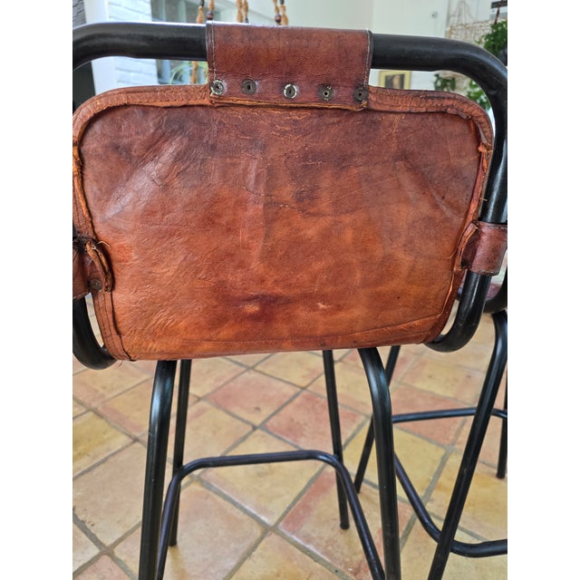 1960s Pair of Leather Bar Stools For Sale - Image 17 of 18