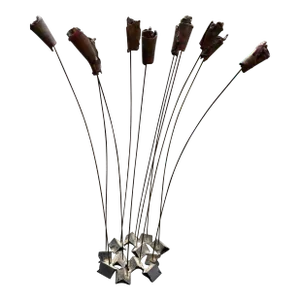 Mid Century Brutalist Willino Metal Rose Sculpture