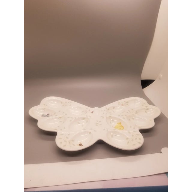 Lenox "Butterfly Meadow" Sculpted Deviled Egg Plate, vintage