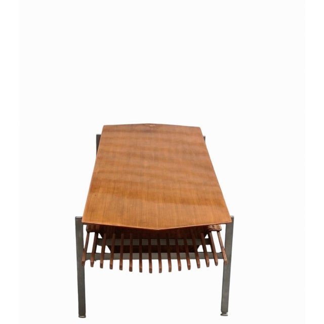 Saporiti Italia Vintage Wood and Rattan Coffee Table by Giovanni Offredi for Saporiti, 1970s For Sale - Image 4 of 8