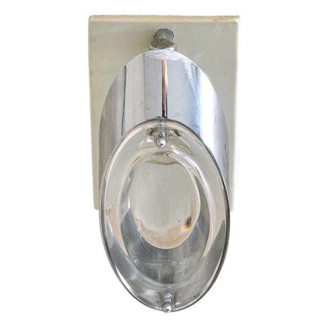 Italian Postmodern Chrome Sconce by Oscar Torlasco for Stilkronen, 1970s For Sale