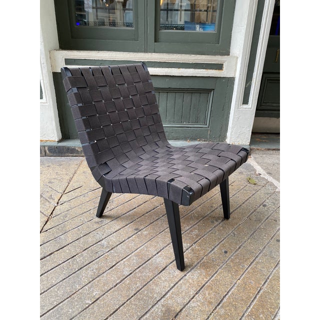 Jens Risom Webbed Black Lounge Chair For Knoll Chairish