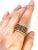 Green Bochic “Orient” African Ruby, & Jade Vintage Band Ring Set In 18 K Gold & Silver, Size 6.5 For Sale - Image 8 of 11