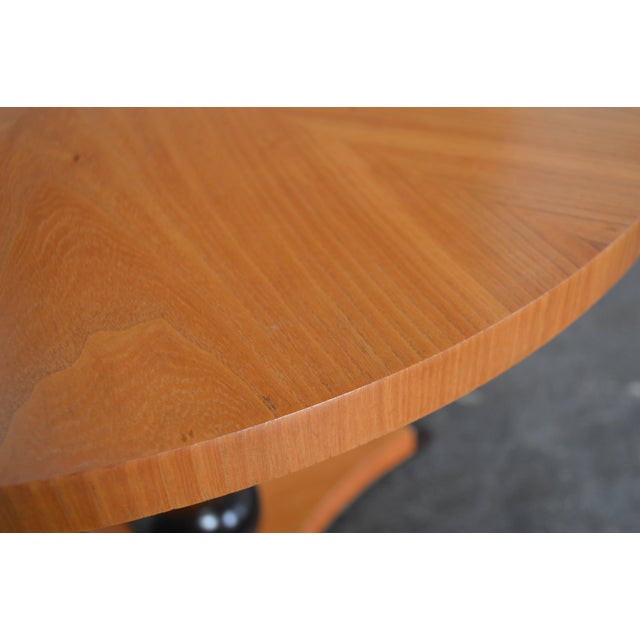 Wood Swedish Art Deco Moderne Round Pedestal End or Side Table For Sale - Image 7 of 8