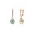 Luxury Emerald & Diamond Double Halo Latchback Earrings in 14k Yellow Gold- 2 Pieces For Sale - Image 4 of 12