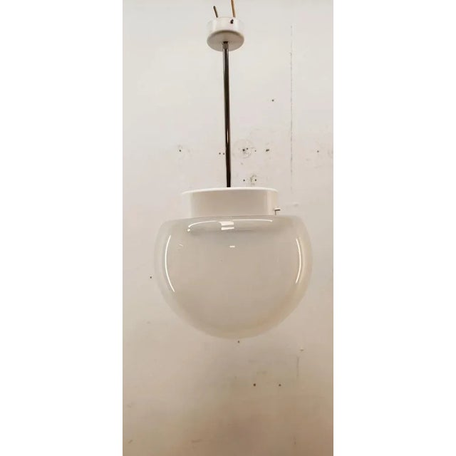 Italian Satin Glass Suspension For Sale - Image 10 of 11