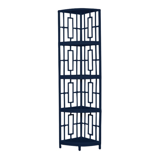 Trinity Corner Etagere - Navy Blue For Sale