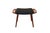 Danish vintage stool in teak with softly rounded handles and a slightly bowl-shaped, upholstered seat. The openwork...