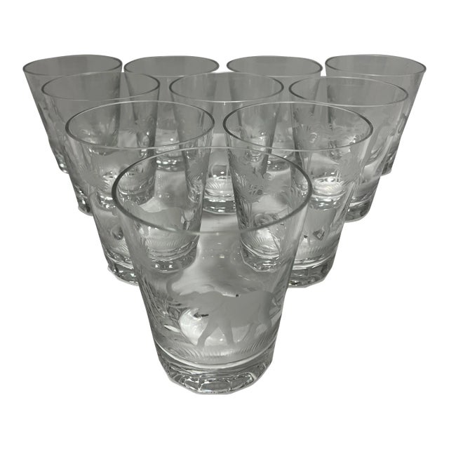 1980s Queen Lace Crystal Double Old Fashioned Glasses- Set of 10 For Sale