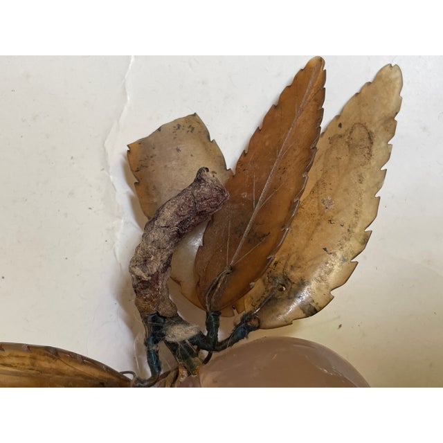 Mid 20th Century Asian Carved Plum Hard Stone Fruit Carved Leaves For Sale - Image 9 of 11
