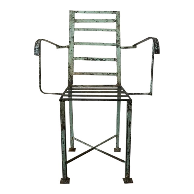 1940s Vintage Handcrafted Industrial Machine Age Welded Chair For Sale