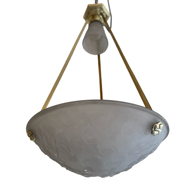 1930s Art Deco Pendant Light by Müller Frères Lunéville For Sale - Image 5 of 18