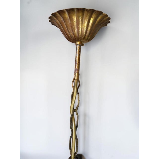 Metal Hollywood Regency Gilt Metal Pendant Light from Hans Kögl, 1970s For Sale - Image 7 of 14