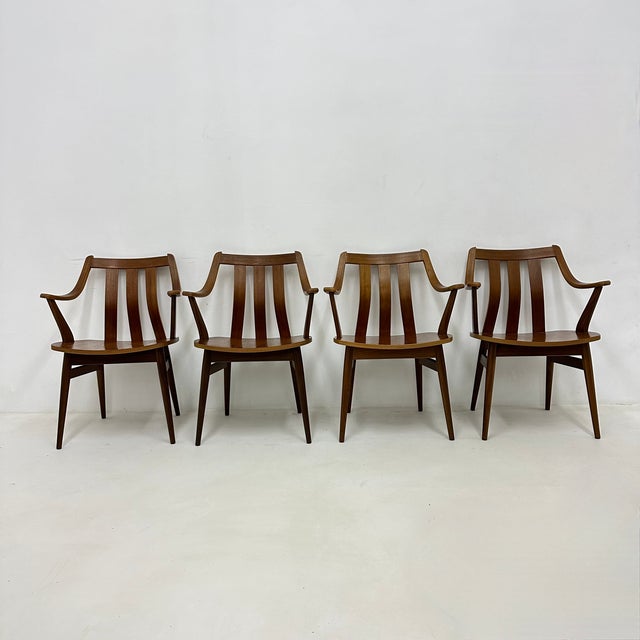 Teak Plywood Dining Chairs attributed to Pastoe, 1960s, Set of 4 For Sale - Image 14 of 18