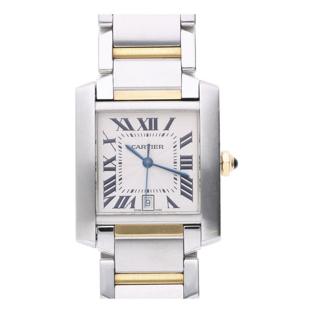 Cartier Tank Francaise Large 28mm Two Tone Automatic Date Watch For Sale