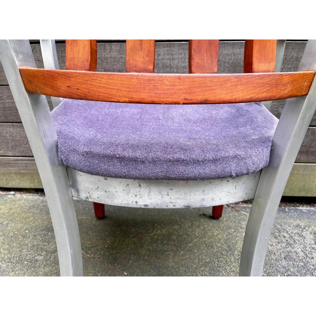 Shaw Walker Aluminum and Wood Armchair, circa 1940 (for restoration) For Sale - Image 9 of 12