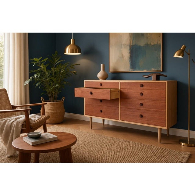 Vintage Double Chest of 8 Drawers in Teak and Oak by Børge Mogensen for Karl Andersson & Söner, 1960s For Sale - Image 10 of 18