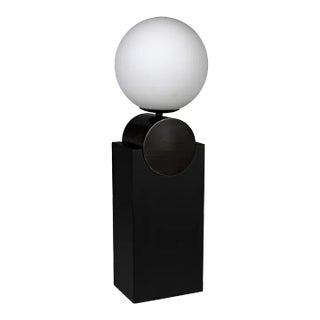 NOIR Kate Table Lamp, Black Metal with Antique Brass Accent For Sale