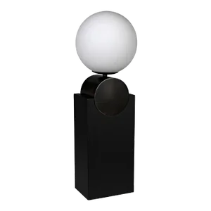 NOIR Kate Table Lamp, Black Metal with Antique Brass Accent