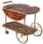 Serving Drink Bar Cart Trolley with Side Flaps in Marquetry Inlays, 1970s For Sale