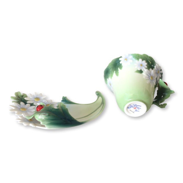Late 20th Century Franz Porcelain Ladybug Cup and Saucer For Sale - Image 5 of 6