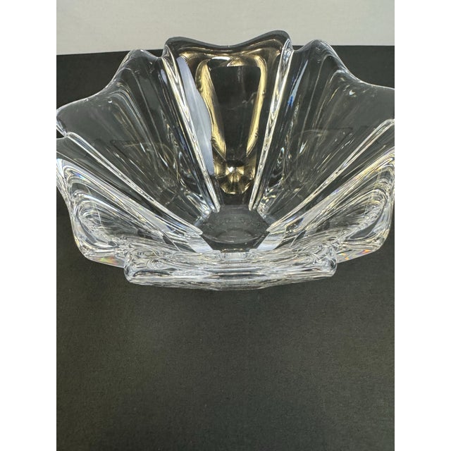 Glass Orrefors Orion Crystal Tulip Bowl 5.5” Lars Hellsten 1987 Swedish Art Glass Retired For Sale - Image 7 of 9