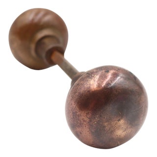 Pair of Vintage 2 In. Darkened Brass Passage Door Knobs For Sale