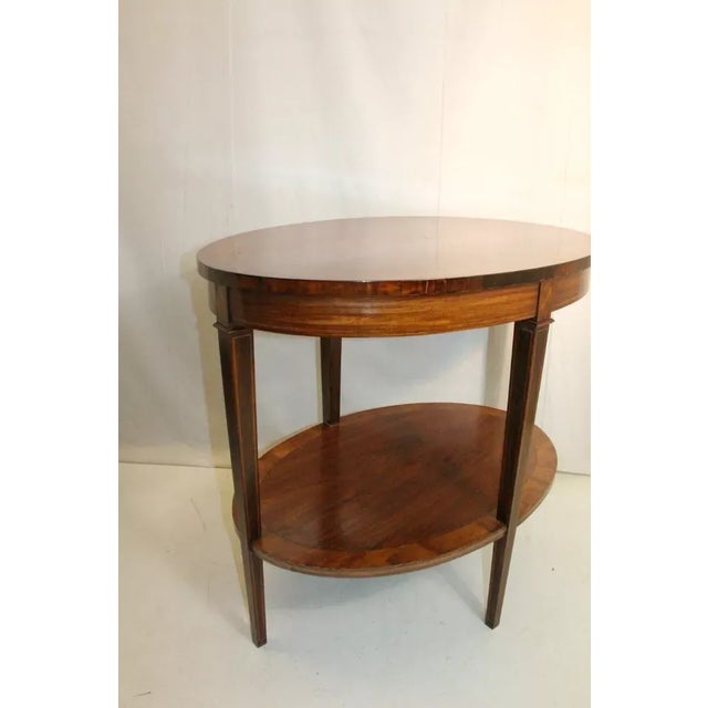 19th Century Sheraton Inlaid Marquetry Rosewood & Satinwood Oval Center Table For Sale In Philadelphia - Image 6 of 10