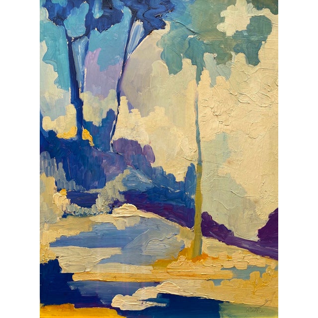 Glenn Radtke Vintage Fauvist " California Landscape " Framed Original Mid Century Modernist Impasto Oil Painting For Sale - Image 11 of 18