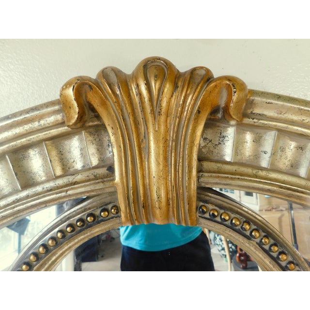 Large Scale Vintage Round Gold Sculptural Hanging Wall Mirror For Sale - Image 10 of 13